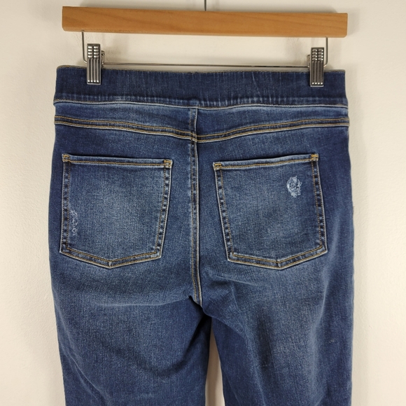 Spanx Distressed Ankle Skinny Pull On High Waist Released Raw Hem Jeans Jeggings - Picture 7 of 9